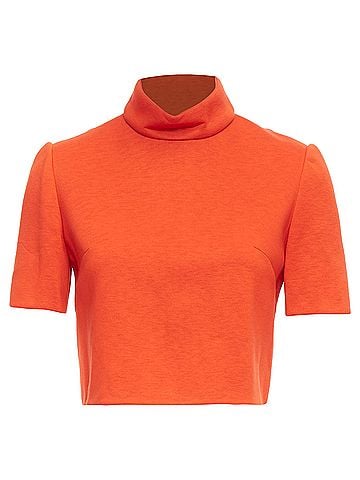 Delpozo Delpozo Scuba Fabric Hi Neck Crop Top (view 1)