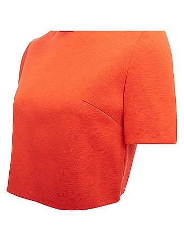 Delpozo Delpozo Scuba Fabric Hi Neck Crop Top (view 2)