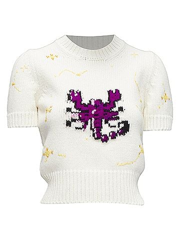 Christian Dior Dior Virgo Wool Cashmere Zodiac Cropped Sweater Top (view 1)