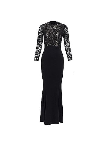 Michael Kors Michael Kors Collection Lace Overlay Top Crop Sleeve Long Gown (view 1)