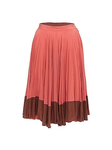 Fendi Fendi Vintage Silk Colorblock Pleated Midi Skirt (view 1)
