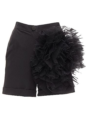 LOULOU Loulou Studio Oversized Tulle Flower High Waisted Cuffed Shorts (view 1)