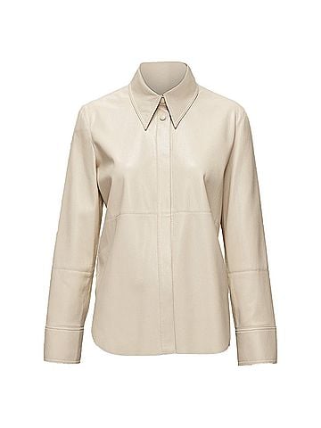 Nanushka Nanushka Vegan Leather Panels Hidden Placket Minimal Shirt (view 1)