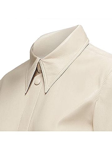 Nanushka Nanushka Vegan Leather Panels Hidden Placket Minimal Shirt (view 2)