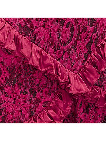 Romance Was Born Romance Was Born Cotton Silk Blend Floral Lace Bias Ruffle Midi Skirt (view 2)