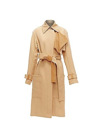 Céline Celine Phoebe Philo Wool Leather Trim Deconstructed Trench Coat (view 1)