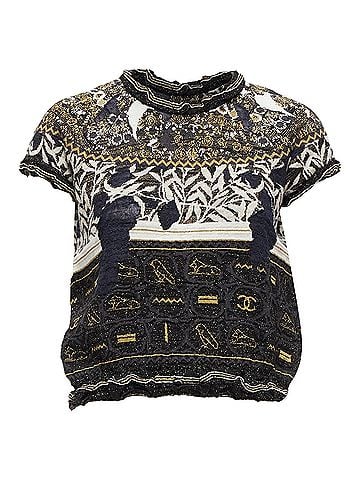 Chanel Chanel Gold Egyptian Hieroglyphics CC Cap Sleeve Sweater (view 1)