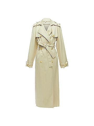 Gabriela Hearst Gabriela Hearst Merino Wool Silk Trimmed Pleats Trench Coat (view 1)