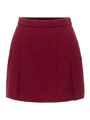 Prada Prada Virgin Wool Blend Crinkle Effect Crepe Mini Skirt (view 1)