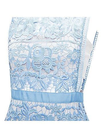 Self-Portrait Self Portrait Lace Peplum Floral Eyelet Overlay Mini Dress (view 2)
