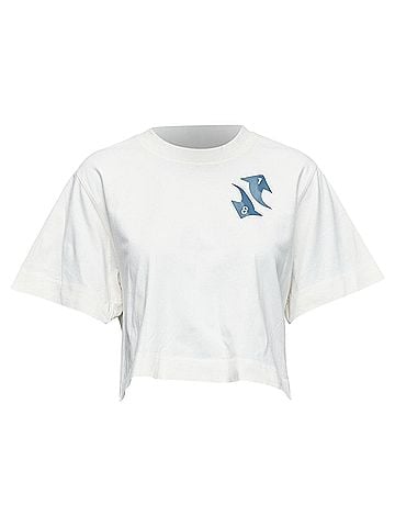 OFF-WHITE Off White Cotton Embroidered Logo Crop Tshirt (view 1)