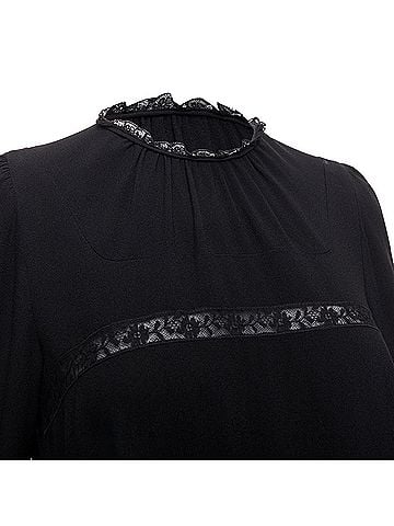 Prada Prada Sheer Lace Applique Pleated Sides Fit Flare Dress (view 2)