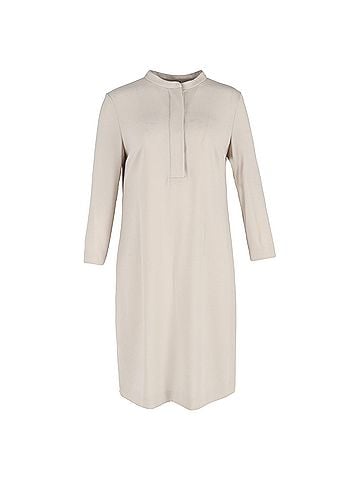 Escada  Escada Mandarin Collared Knee-Length Dress in Beige Triacetate (view 1)