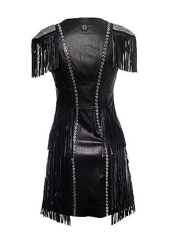 Philipp Plein Philipp Plein Leather fringe dress (view 2)