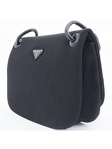 Prada Prada Plastic Chain Flap Shoulder Bag Black B6436 Women's Canvas PRADA (view 2)