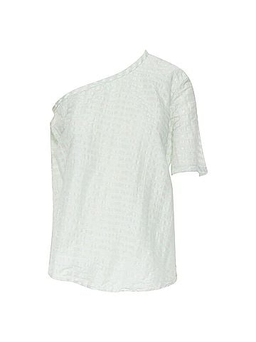 Rosie Assoulin Rosie Assoulin striped ruched draped back one shoulder top (view 1)