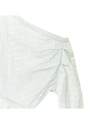 Rosie Assoulin Rosie Assoulin striped ruched draped back one shoulder top (view 2)