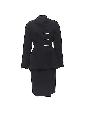 Thierry Mugler Mugler silver double breasted jacket skirt (view 1)