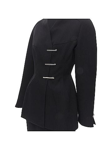 Thierry Mugler Mugler silver double breasted jacket skirt (view 2)