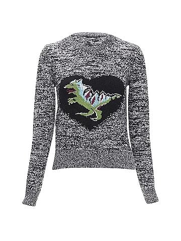 Christian Dior Christian Dior cashmere melange dragon illustration sweater (view 1)