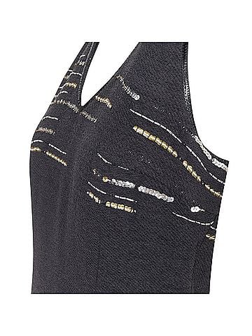 Luisa Beccaria Luisa Beccaria wool tweed silver sequins embroidered dress (view 2)