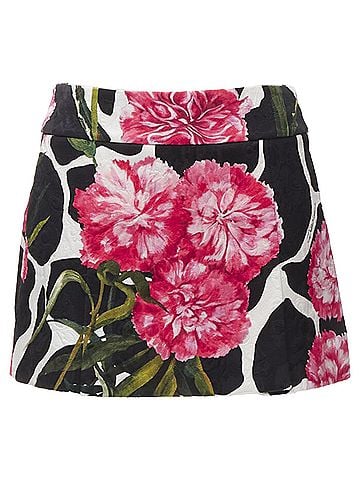 Dolce & Gabbana Dolce & Gabbana carnation floral print jacquard mini skirt (view 1)