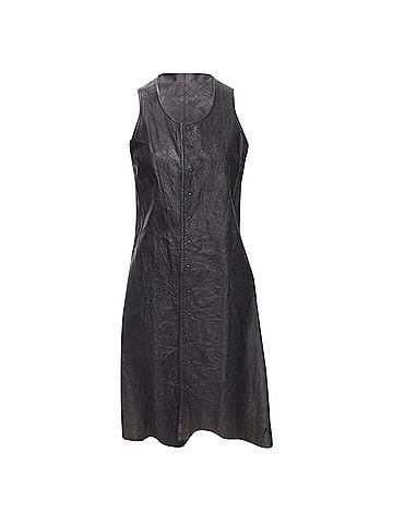 Junya Watanabe Junya Watanabe cowhide leather distressed raw cut dress (view 1)