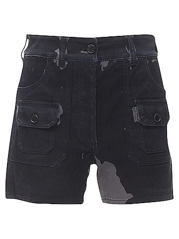 Prada Prada camo denim triangle logo cargo pocket shorts (view 1)