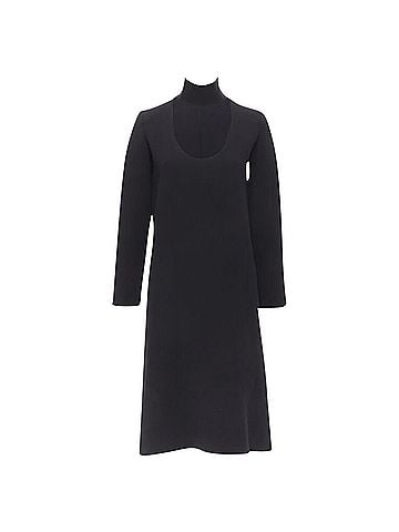 Bottega Veneta Bottega Veneta thick wool blend cut out collar dress (view 1)