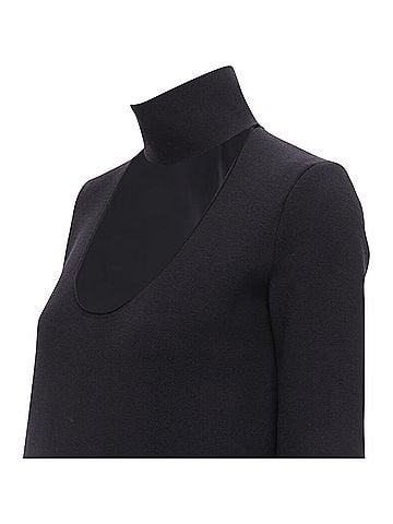 Bottega Veneta Bottega Veneta thick wool blend cut out collar dress (view 2)