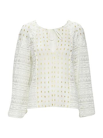 Temperley LONDON Temperley London sheer jacquard crochet lace bohemian top (view 1)
