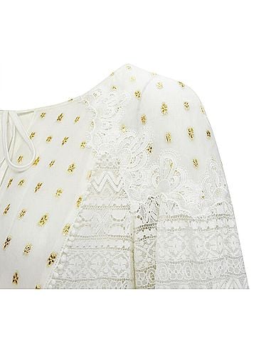 Temperley LONDON Temperley London sheer jacquard crochet lace bohemian top (view 2)