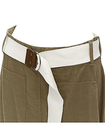 Tibi Tibi safari linen blend belted wrap midi skirt (view 2)