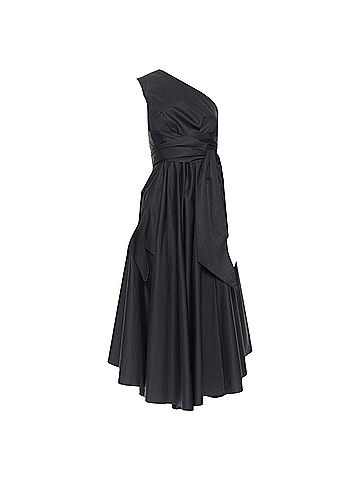 Tibi Tibi cotton dress one shoulder asymmetrical pleat skirt (view 1)