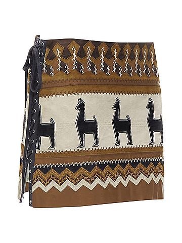 Dolce & Gabbana Dolce & Gabbana Native American aztec suede mini skirt (view 1)
