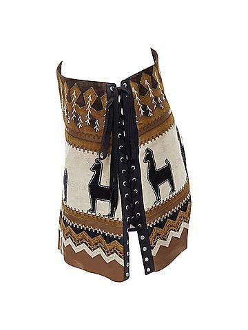 Dolce & Gabbana Dolce & Gabbana Native American aztec suede mini skirt (view 2)
