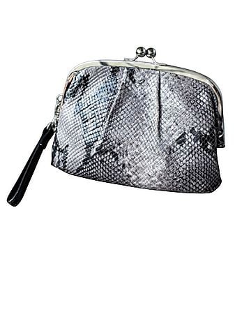 Coach Coach Snakeskin Embossed Kisslock Leather Wristlet Clutch Leather Clutch (view 1)