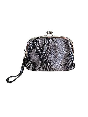Coach Coach Snakeskin Embossed Kisslock Leather Wristlet Clutch Leather Clutch (view 2)