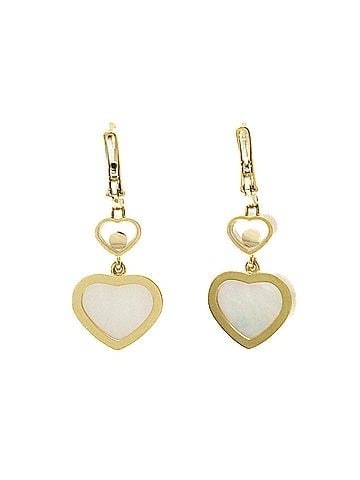 Chopard Chopard Happy Heart Diamond Earrings 837482 Diamond,Mother Of Pearl Yellow Gold (18K),Mother Of Pearl Drop Earrings Carat/0.1 (view 2)