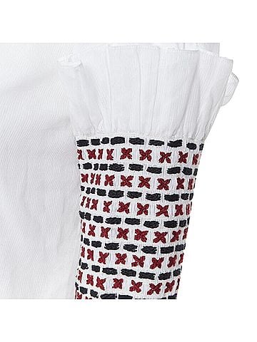 Rosie Assoulin Rosie Assoulin ethnic embroidery smocked sleeves off shoulder top (view 2)