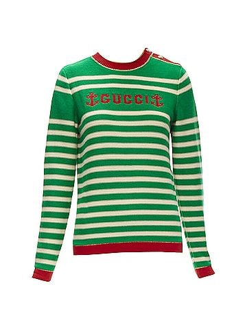 Gucci Gucci sailor intarsia embroidery striped sweater (view 1)