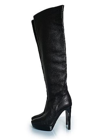 Burberry Burberry black leather over knee platform boots (view 2)