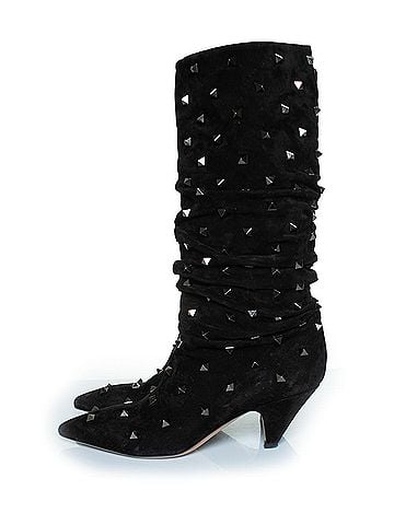 Mario Valentino Valentino Garavani suede rockstud wrinkled boots (view 2)