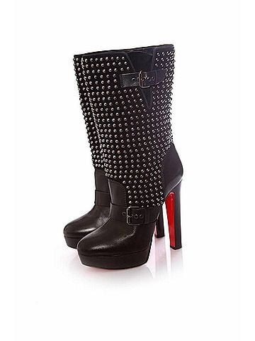 Christian Louboutin Christian Louboutin Black leather platform boots (view 1)