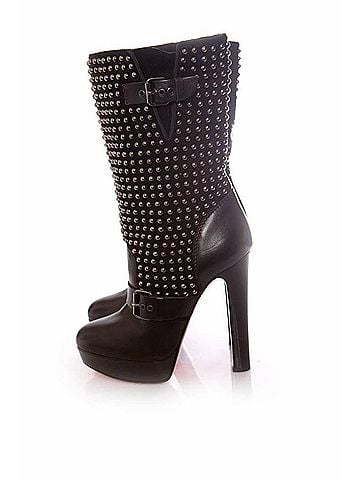 Christian Louboutin Christian Louboutin Black leather platform boots (view 2)