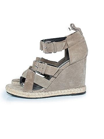 Balenciaga Balenciaga Grey suede wedge sandal (view 2)