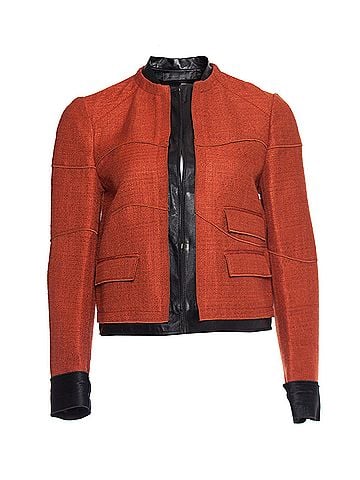 Proenza Schouler Proenza Schouler Leather trimmed tweed jacket. (view 1)