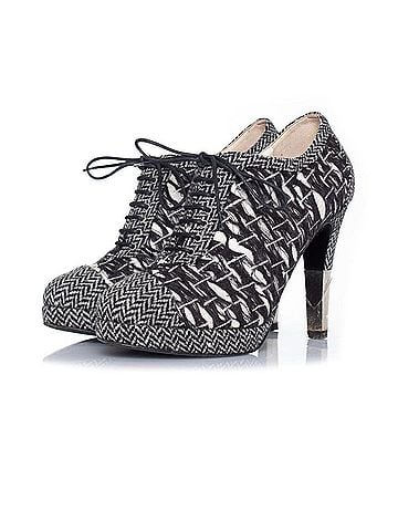 Chanel Chanel Tweed lace up ankle boots (view 1)