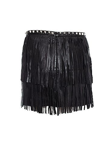 Philipp Plein Philipp Plein leather fringe mini skirt (view 2)