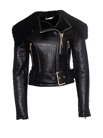 Philipp Plein Philipp Plein Croc embossed leather jacket (view 1)